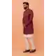 Women Maroon Mens Wear Indo Western Dhupion Art Silk - 13116211051