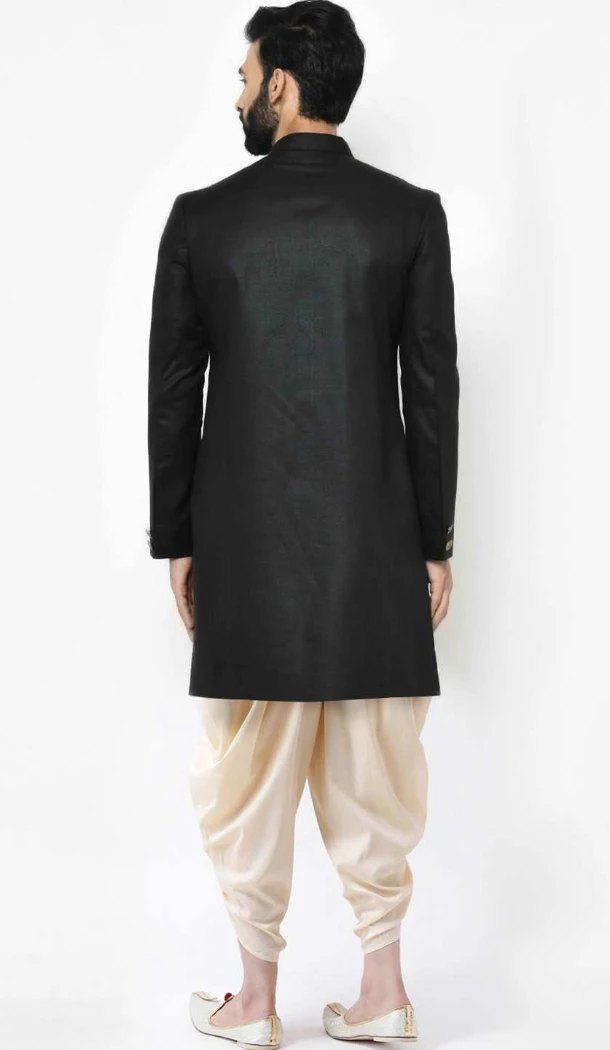 Women Mens Wear Indo Western Dhupion Art Silk Black - 13116211063