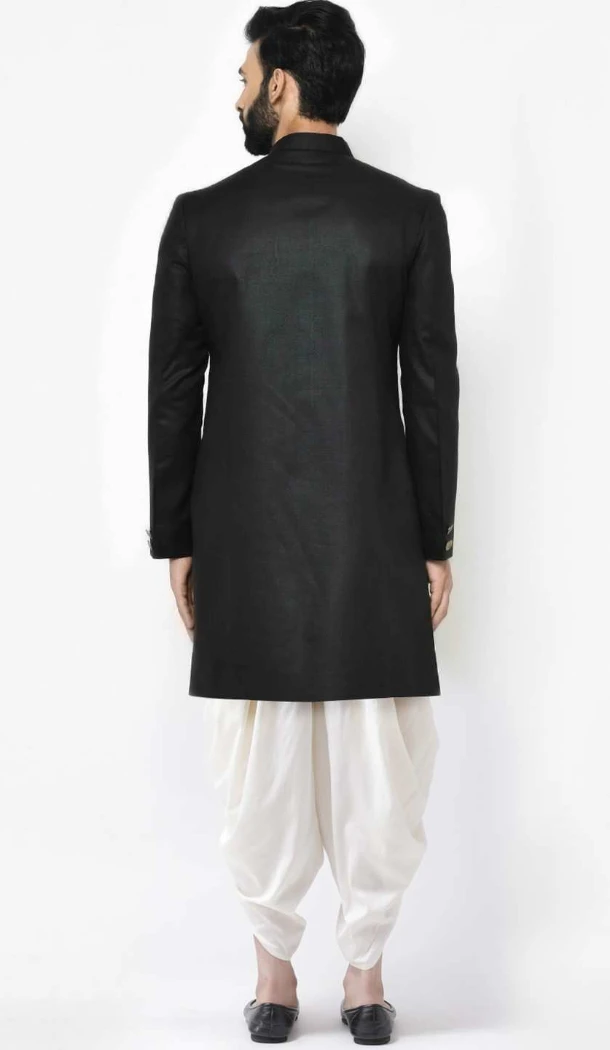 Women Black Dhupion Art Silk Mens Wear Indo Western - 13116211064