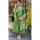 Women Heavy Viscose Roman Silk Green Salwar Suit Embroidery - 13209211537