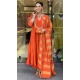 Women Orange Heavy Viscose Roman Silk Salwar Suit Embroidery - 13209211538