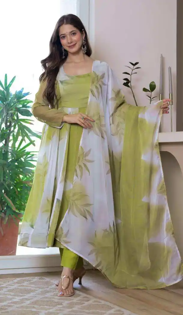 Women Pure Soft Organza Multi Printed Work Salwar Suit - 13525213314