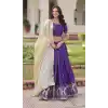 Shop Purple Zari Sequin Gold Crush Silk Lehenga Choli Plus Size - 215687