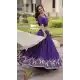 Purple Zari Sequin Gold Crush Silk Lehenga Choli - 215687