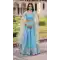 Sky Blue Zari Sequin Lehenga Choli Gold Crush Silk - 215688