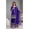 Shop Blue Fendy Silk Palazzo Suit Plus Size - 216063