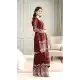 Maroon Fendy Silk Palazzo Suit with Sequence Work – 216064