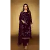 Shop Purple Velvet Pakistani Suit Plus Size Women - 216076
