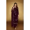 Shop Purple Velvet Pakistani Suit Plus Size Women - 216076