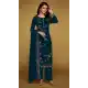 Teal Blue Velvet Pakistani Suit with Embroidery Work – 216080