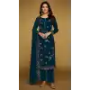 Shop Teal Blue Velvet Pakistani Suit Plus Size Women - 216080